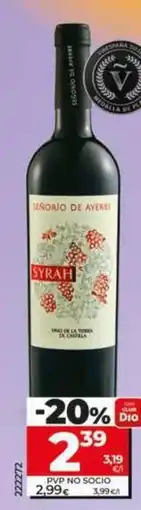 Dia Señorío de ayerbe - vino tinto syrah oferta