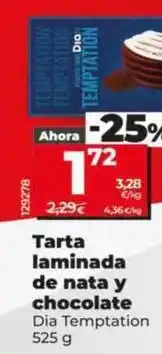 Dia Dia temptation - tarta laminada de nata y chocolate oferta