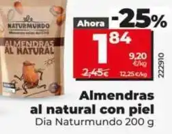 Dia Dia naturmundo - almendras al natural con piel oferta