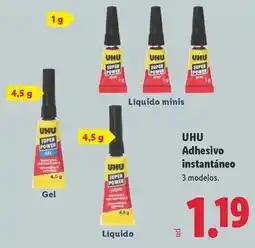 Lidl Uhu - adhesivos instantaneo oferta