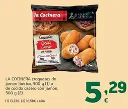 HiperDino La cocinera - croquetas de jamon iberico, o de cocido casero con jamon oferta