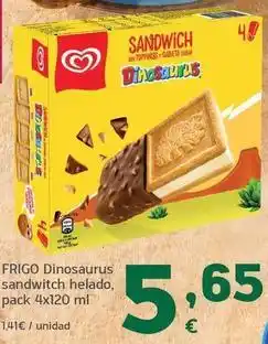HiperDino Frigo - dinosaurus sandwich helado oferta