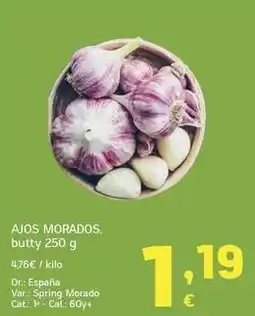 HiperDino Ajos morados, butty oferta