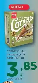 HiperDino Cornetto - max pistacho cono oferta
