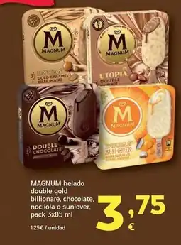 HiperDino Magnum - helado double gold billionare, chocolate, nociiola o sunlover oferta
