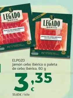 HiperDino Elpozo - jamon cebo iberico o paleta de cebo iberico oferta