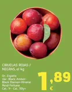 HiperDino Ciruelas rojas / negras oferta
