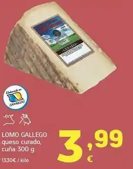 HiperDino Lomo gallego - queso curado, cuna oferta