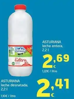 HiperDino La asturiana - leche entera / leche desnatada oferta