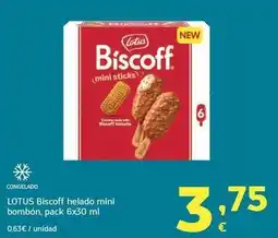 HiperDino Lotus - biscoff helado mini bombon oferta