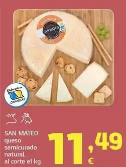HiperDino San mateo - queso semicurado natural oferta