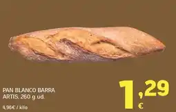 HiperDino Pan blanco barra artis oferta