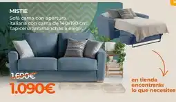 Hipermueble Sofa cama con apertura italiana con cama de 140x190 cm. tapiceria antimanchas a elegir oferta