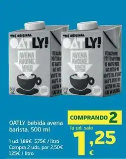 HiperDino Oatly - bebida avena barista oferta