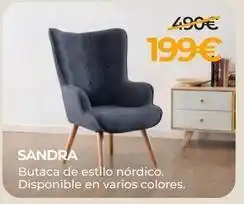 Hipermueble Sandra - butaca de estilo nordico. disponible en varios colores oferta