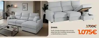 Emma - sofa chaise longue con arcon