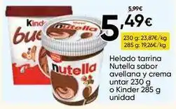 FROIZ Nutella - helado tarrina sabor avellana y crema untar oferta