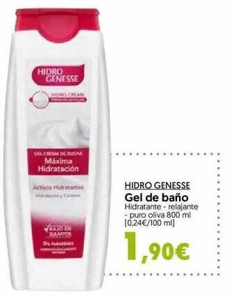 Hiper Usera Hidro Genesse Gel De Baño oferta