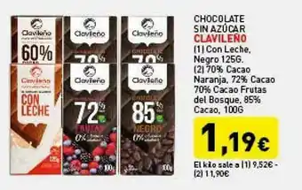 Hiperber Chocolate Sin Azúcar Clavileño oferta