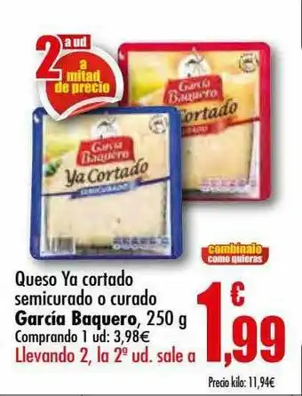 Unide Supermercados Queso Ya Cortado Semicurado O Curado García Baquero oferta