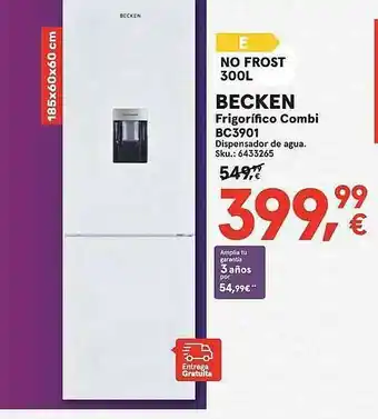 Worten Becken Frigorífico Combi Bc3901 oferta