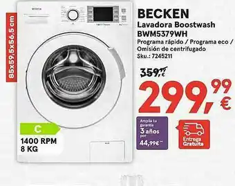 Worten Becken Lavadora Boostwasch Bwm5379wh oferta