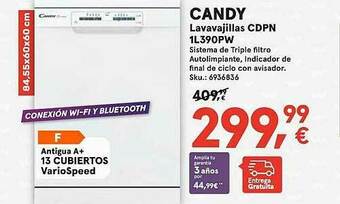 Worten Candy Lavavajillas Cdpn 1l390pw oferta