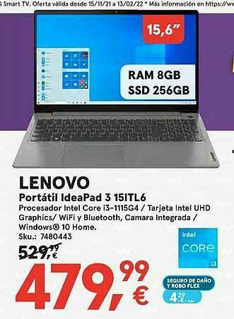 Worten Lenovo Portátil Ideapad 3 15itl6 oferta