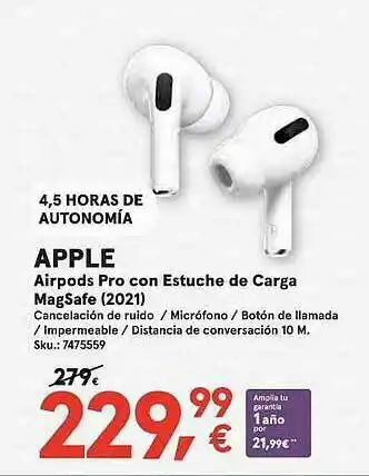Worten Apple Airpods Pro Con Estuce De Carga Magsafe (2021) oferta