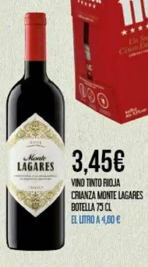 Claudio Vino Tinto Rioja Crianza Monte Lagares oferta