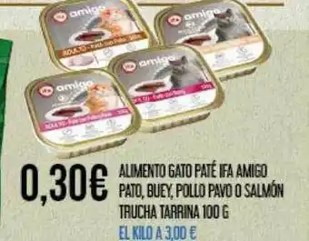 Claudio Alimento Gato Paté Ifa Amigo Pato Buey Pollo Pavo O Salmón Trucha Tarrina oferta