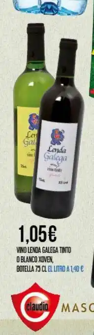 Claudio Vino Lenda Galega Tinto O Blanco Xoven oferta