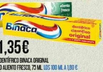 Claudio Dentífrico Binaca Original O Aliento Fresco oferta