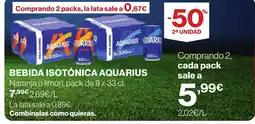 Supercor AQUARIUS Bebida isotónica oferta