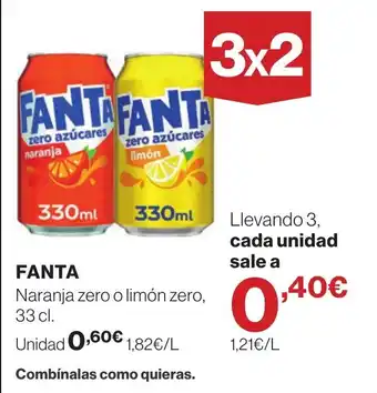 Supercor FANTA Naranja zero o limón zero oferta