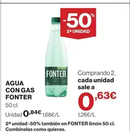 Supercor FONTER Agua con gas oferta
