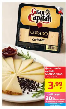 Alcampo GRAN CAPITÁN Queso curado cortado oferta