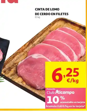 Alcampo Cinta de lomo de cerdo en filetes oferta