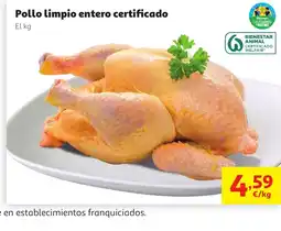 Alcampo Pollo limpio entero certificado oferta