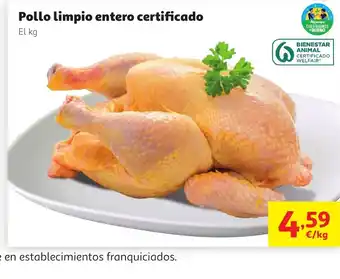 Alcampo Pollo limpio entero certificado oferta