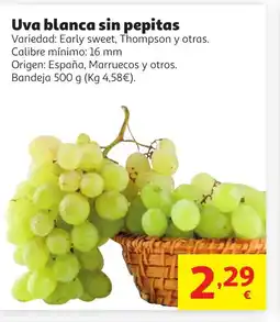 Alcampo Uva blanca sin pepitas oferta