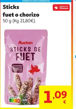 Alcampo Sticks fuet o chorizo oferta