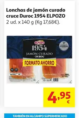 Alcampo ELPOZO Lonchas de jamón curado cruce Duroc 1954 oferta