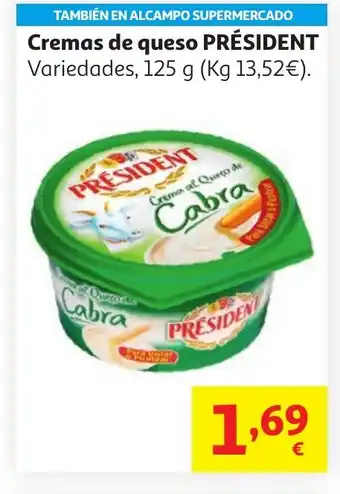 Alcampo PRÉSIDENT Cremas de queso oferta