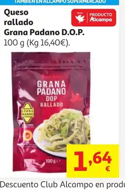 Alcampo Queso rallado Grana Padano D.O.P. oferta