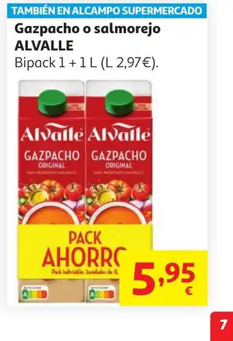 Alcampo ALVALLE Gazpacho o salmorejo oferta