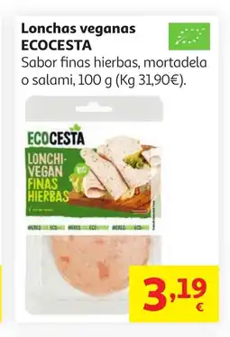 Alcampo ECOCESTA Lonchas veganas oferta
