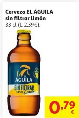 Alcampo EL ÁGUILA Cerveza sin filtrar limón oferta
