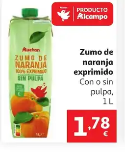 Alcampo Zumo de naranja exprimido oferta