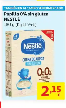 Alcampo NESTLÉ Papilla 0% sin gluten oferta